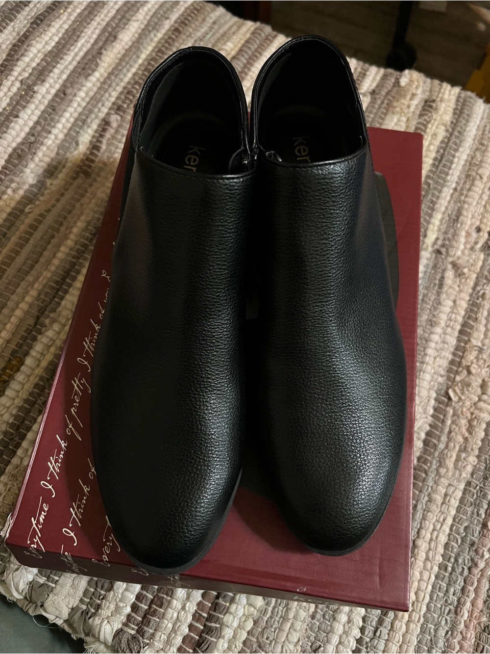 Kensie | Women’s Black Slip-On Ankle Boots. Size 9W